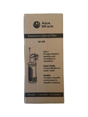 AquaMiracle Submersible Aquarium Filter 300GPH | 3-Stage for 60-150 Gal Tanks
